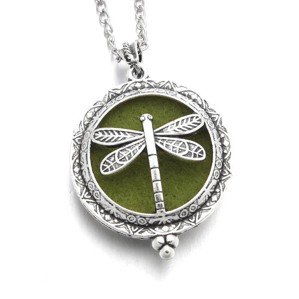 1Pcs Aromatherapy Perfume Locket Necklace with Dragonfly Shaped Pendant Essential Oil Diffuser Necklace for Women